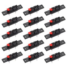 2 Way Speaker Terminal Clip Push Release Audio Cable Terminal Strip WP2-35 15Pcs