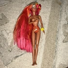Vintage Hula Hair Barbie Doll 1996 Mattel 17047 90s Pink Orange Hair Articulated