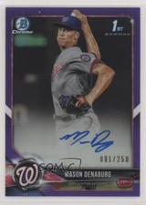 2018 Bowman Draft Chrome Pick Purple Refractor 91/250 Mason Denaburg Auto 4h4