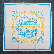 DDR Erinnerungs - Tuch 10 Jahre FDJ - Zeltlager KKW Nord F.E. Dzierzynski