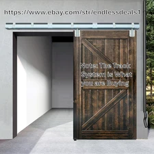 Barn Door Hardware Kit, 12FT Galvanized Steel Exterior Heavy Duty Wall Mount,