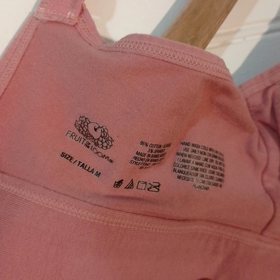 Sujetador bralette rosa para mujer Fruit of the Loom talla mediana correas ajustables Foto 4 de 4