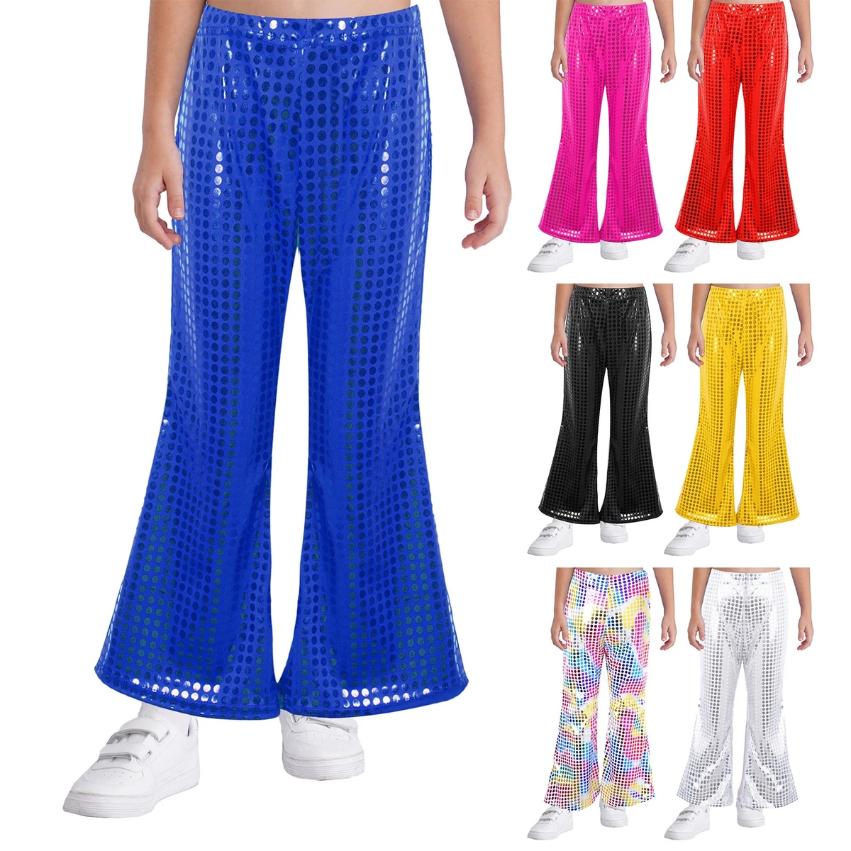 Niños Niñas Pantalones de Sudadera Elegante Campana Parte Inferior Fiesta Pantalones Performance Pantalones Jazz