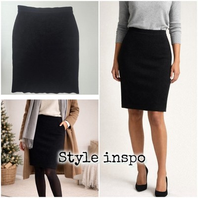 Marco Polo Size L Merino Wool black knit skirt Office Workwear 