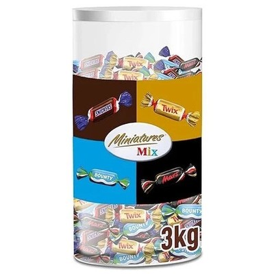 Miniatures Mix - Mars Snickers Bounty Twix - 296 pieces - chocolate bar - 3 kg