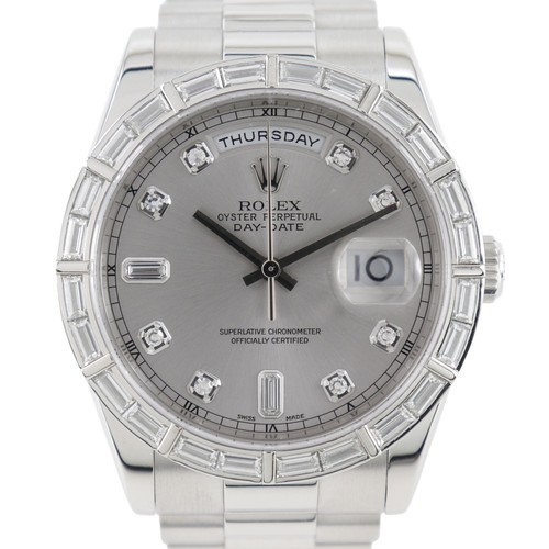ROLEX Day date Watches 118366A M SilverDial PtPlatinum/diamond...