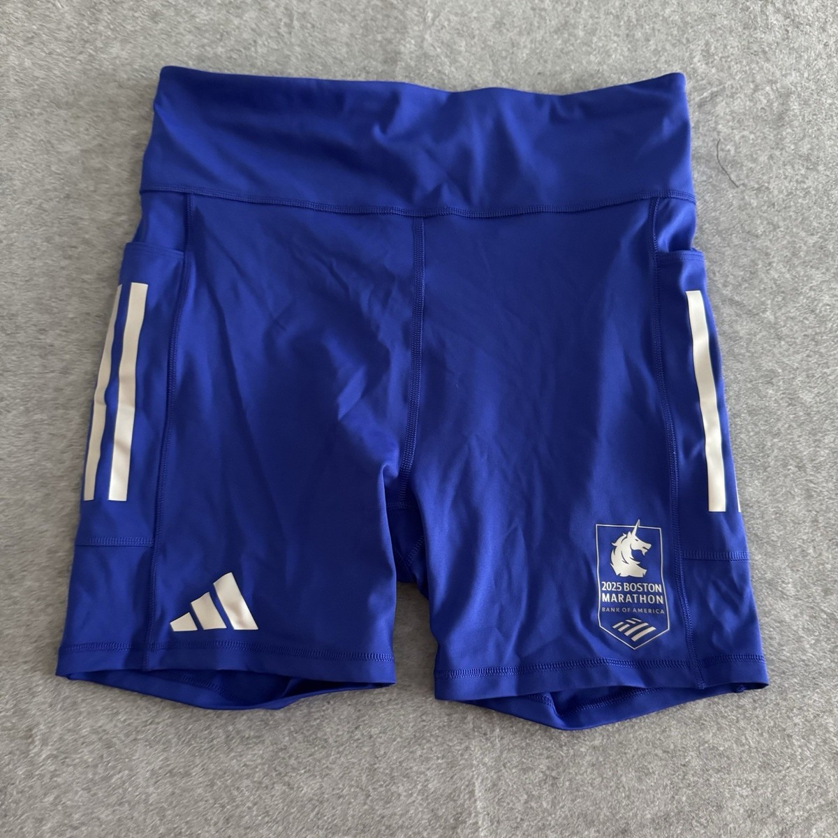 Adidas Boston Marathon 2025 Blue 5in Short Tights JL6029 Women