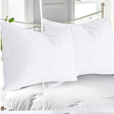 Toddler Travel Pillow Cover 100 Egyptian Cotton 14X20, White Striped