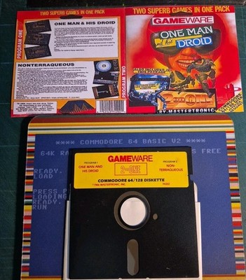 ONE MAN & HIS DROID - GAME x Commodore 64 - Original Floppy Disk - C64 2 ON ONE