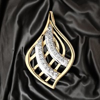 AnhäNger 375 Gold Gelbgold Bicolor 18 Zirkonia GoldanhäNger