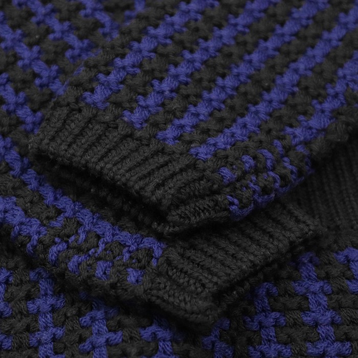 Christian Dior Low-gauge Knit Sweater Striped Peplum Women Size 38 Blue/Black thumbnail 9