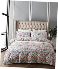 Luxury Duvet Cover Vintage Portuguese Tiles Multicolored King Bird and Rose