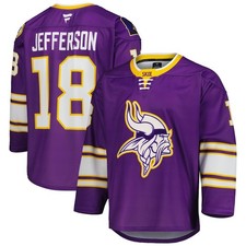Minnesota Vikings Justin Jefferson #18 Fanatics Purple Fashion NFL Hockey Jersey