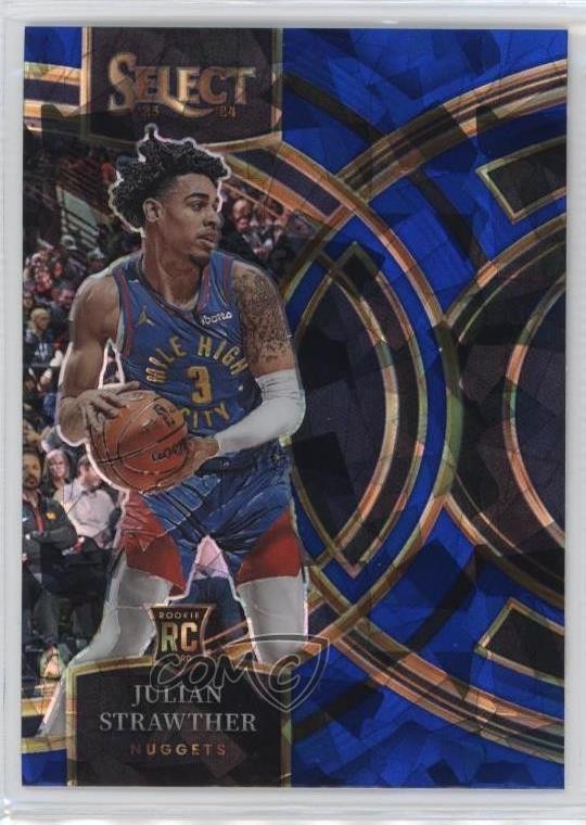 2023 Select Premier Level Blue Cracked Ice Prizm Julian Strawther Rookie RC 2l4