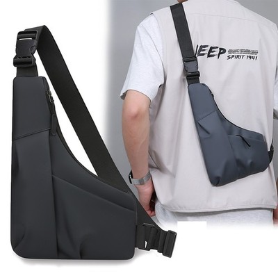 Anti Theft Close Fitting Chest Bag Men's Triangle Bag Crossbody Sports Sling Bag