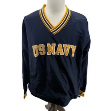 Champion VINTAGE US Navy/Yellow Windbreaker Pullover Embroidered Jacket Medium