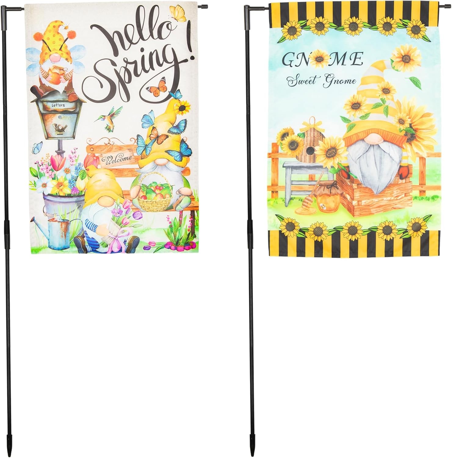 Gnome Sweet Gnome Garden Flags 12 x 18 Set of 2 3690₽