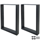 Set of 2 Table Legs Table Runners Metal Rectangle 60x72 cm – Table Frame Black