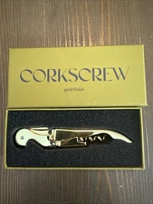 Viski X Anthropologie Gold Finish Signature Double Hinged Corkscrew Gift Box