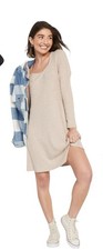 Old Navy Women's Scoop Neck Fit & Flare Rib-Knit Long Sleeve Mini Dress NWT