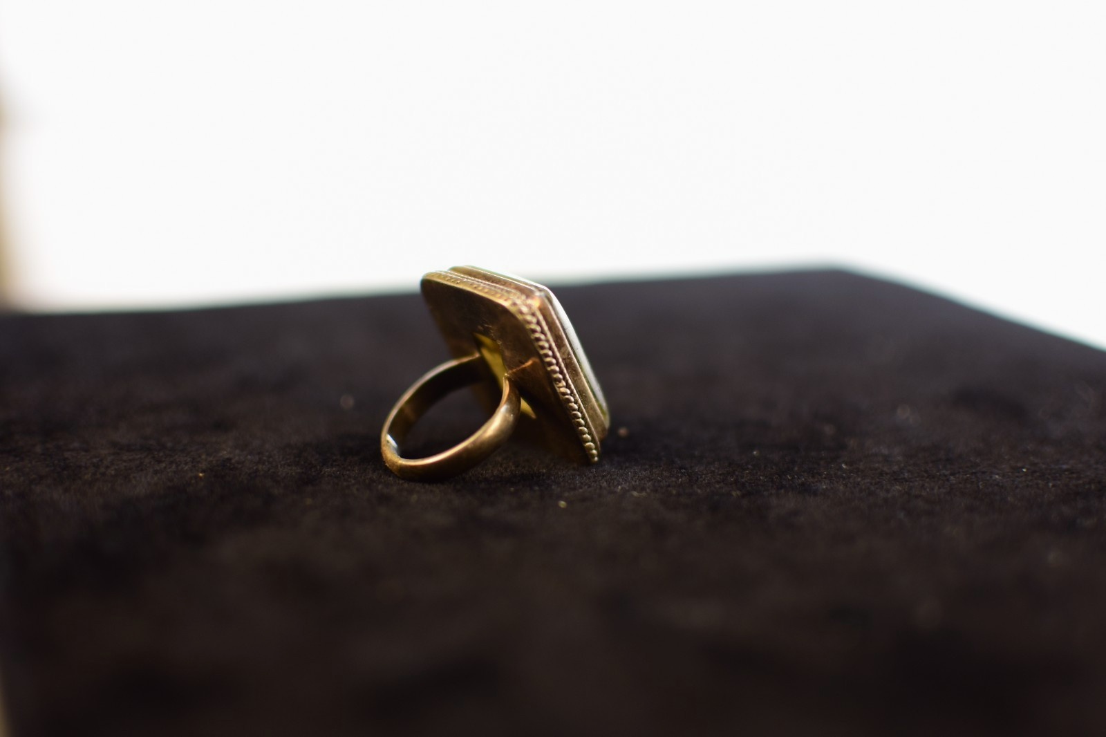 sterling silver ring with a rectangular labradori… - image 2