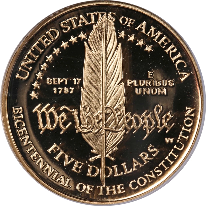1987-W Constitution Commemorative Gold $5 NGC PF70 Ultra Cameo - STOCK - Image 2 of 4
