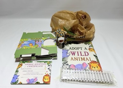 38 Pcs Safari Jungle Party Favors Adoption Animal Set w Plush Toys