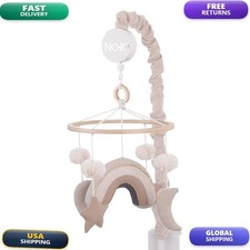 NoJo Rainbow Moon Stars Crib Musical Mobile - Neutral Tones
