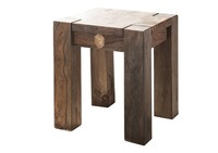 Hocker Nature Grey #10 Beistelltisch Couchtisch Sheesham Palisander 40X45X40Cm