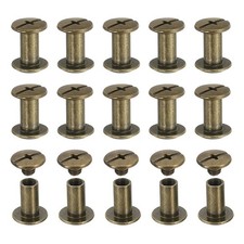 60 Set Bronze Chicago Screw M5x10mm Metal Phillips Head Screw Rivets for DIY