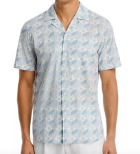 HUGO Relaxed-Fit Shirt In Cotton With Geometric-Logo Print. Size M.