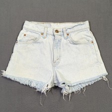 Levi's VTG Jean Shorts Women's 28 Blue 550 Orange Tab Cutoff Denim Made In USA
