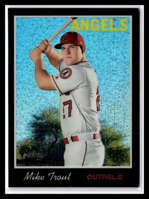 2019 Topps Heritage #THC-485 Mike Trout Chrome Black Refractor : Team Name #/70