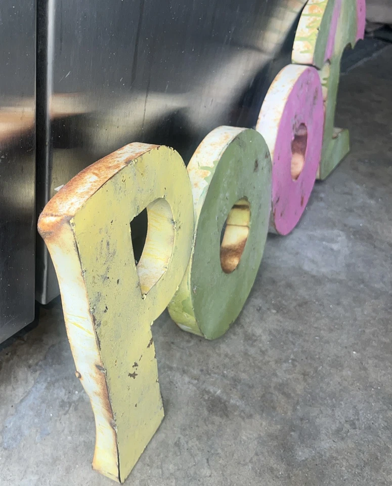 Vintage Collectible Pool  Art Metal Tin Sign Outdoor Bar Pool 1950s motel Ooak - Image 2 of 4