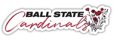 Ball State University Script Floral Sticker/Magnet - School Decor