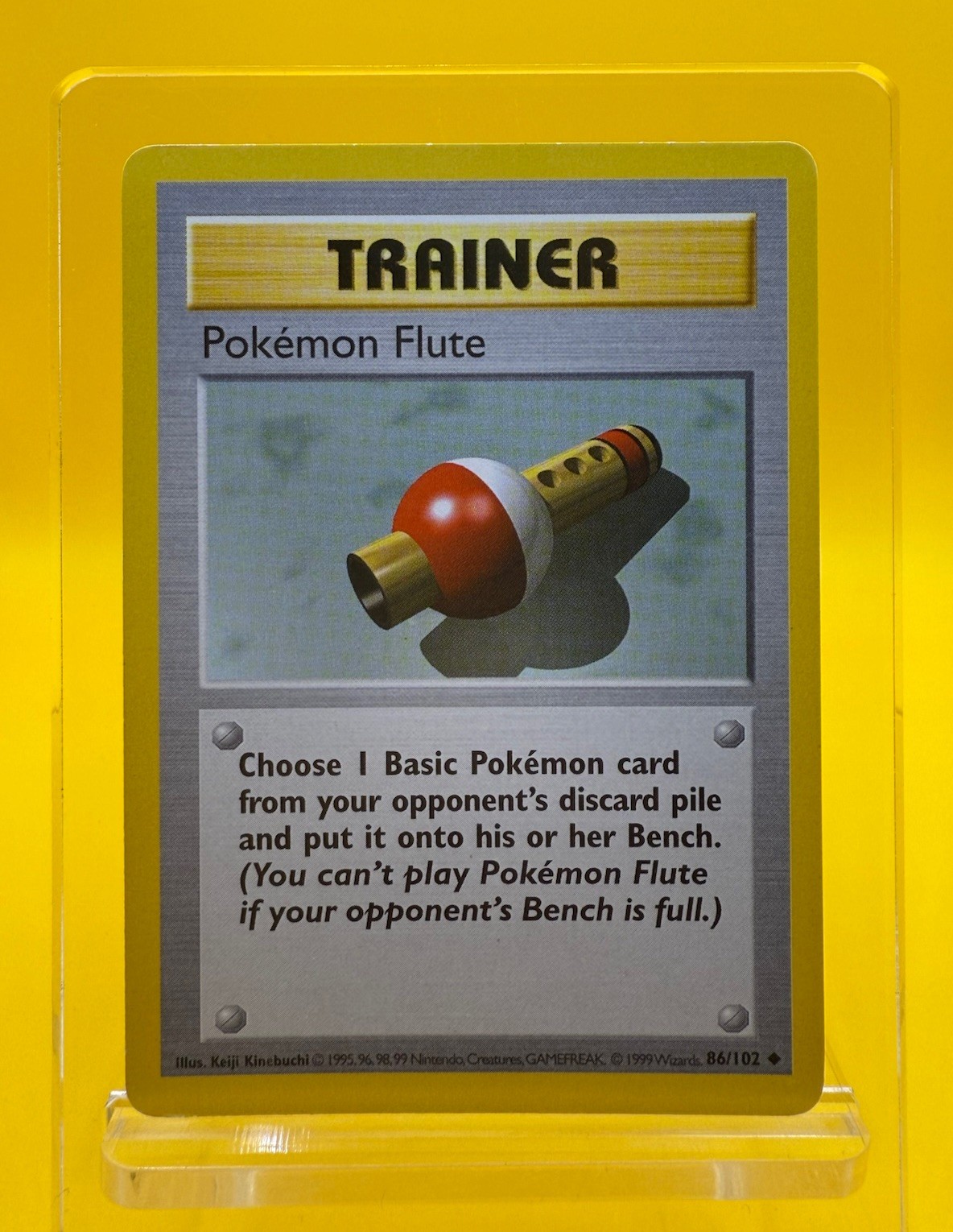Pokemon Flute 86/102 Base Set Uncommon (Shadowless) Pokemon Card 1999 NM