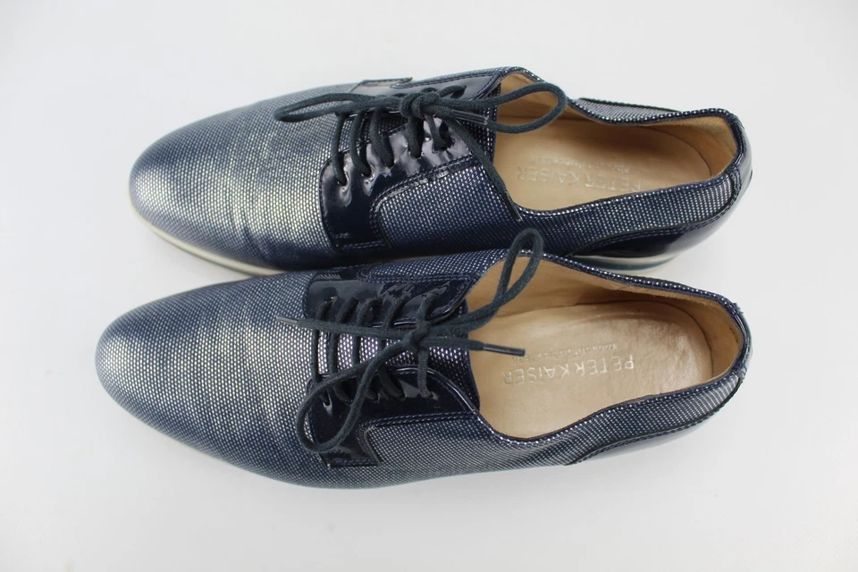 Peter Kaiser Gr.38 Uk.5 Damen Halbschuhe Schnürschuhe Leder Blau TOP  P 384 - Bild 4 von 4