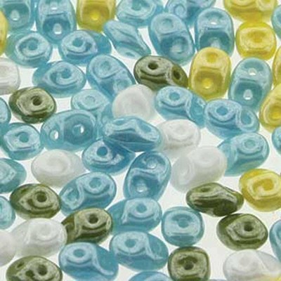 Czech Glass Seed Beads 2-Hole SuperDuo Dandelion Mix 100g