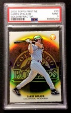 2002 Topps Pristine #90 Larry Walker! Gold Refractor! PSA Mint 9! ENN Cards