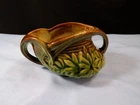 Vintage McCoy Green & Brown Daisy Sugar Bowl