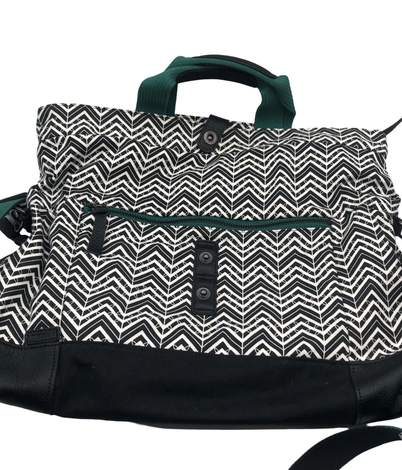 Timbuk2 сумка с короткими ручками холст зеленый черный трансформируемый складной геометрический большой расширяемый - Изображение 2 из 4