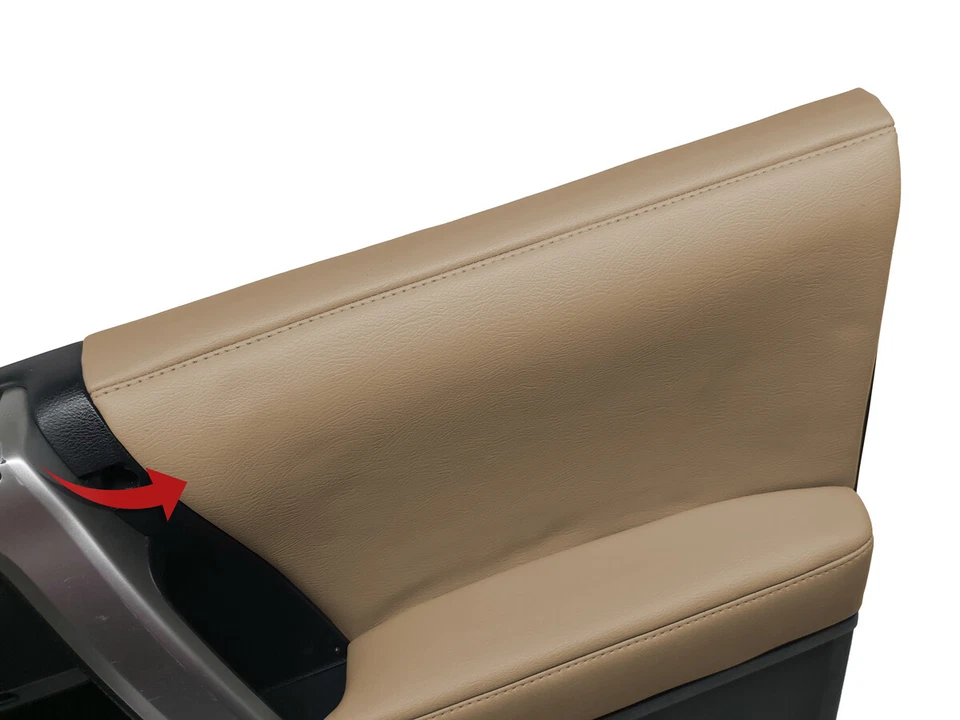 Compatível com 2010-2020 Toyota 4Runner PVC couro inserção porta painel tampa bege bronzeado - Imagem 2 de 4