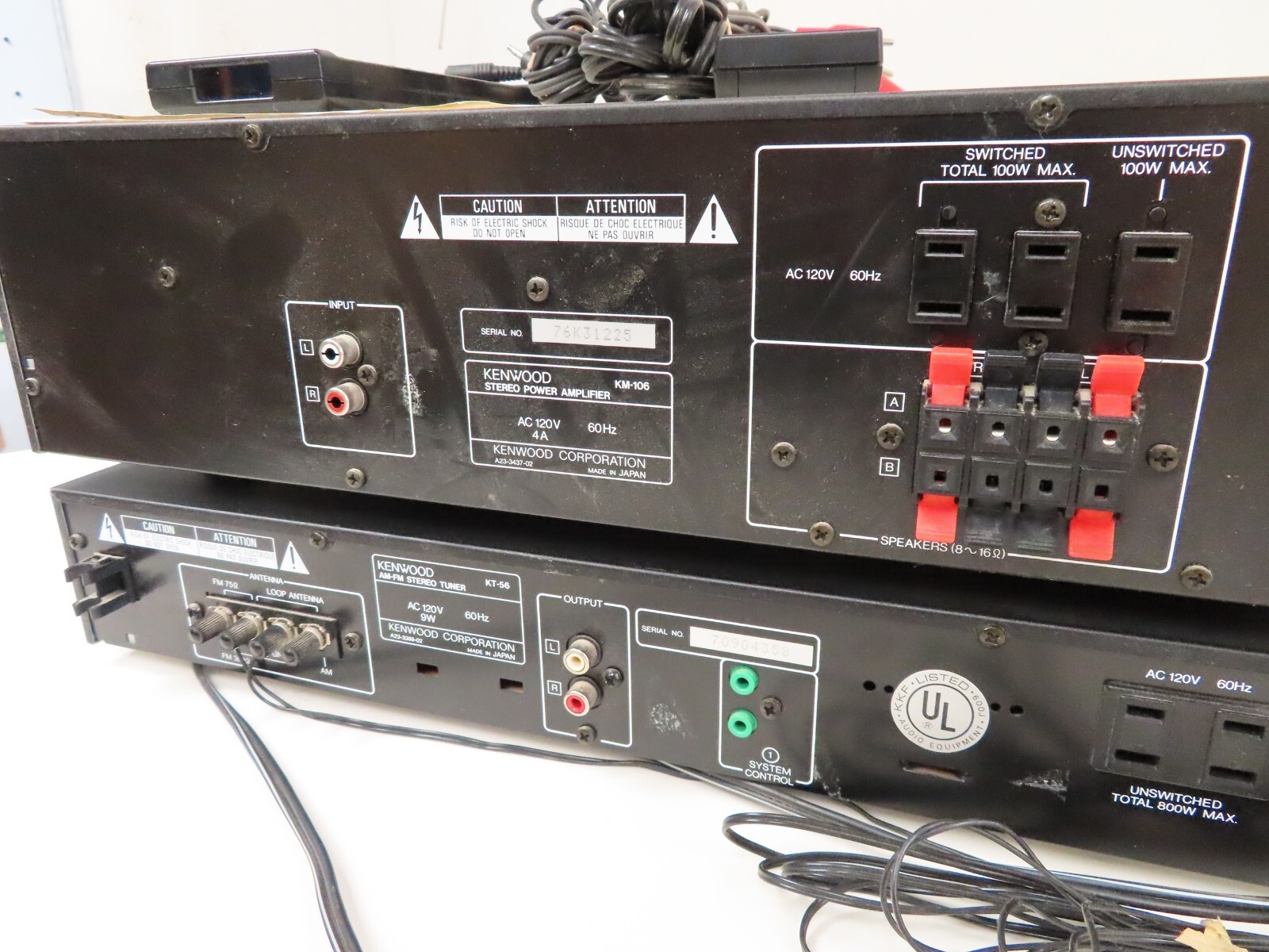 KENWOOD STEREO POWER AMPLIFIER KM106 & SYNTHESIZER TUNER KT56 eBay