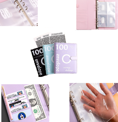 Savings Challenges Book with Envelopes & Challenge Tracker to Save $5050 Black - Picture 5 of 5