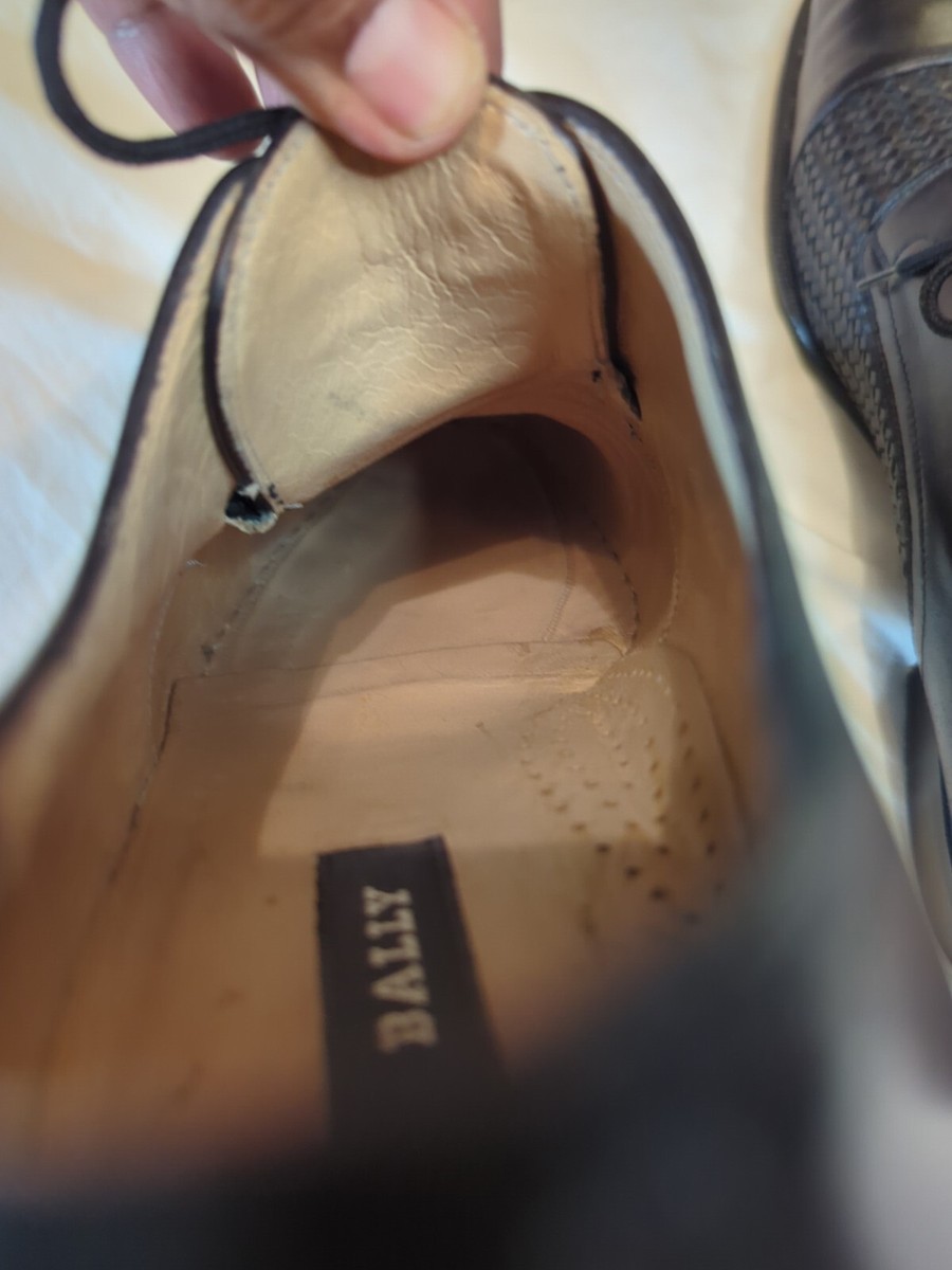 Bally Rogers Black 10.5 D Woven Leather Cap Toe Oxford Dress  display picture 1