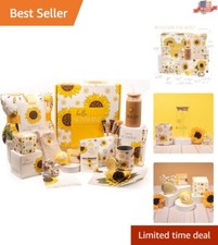 Thoughtful Sunflower Gifts for Women - 15pc Wellness and Relaxation Collection