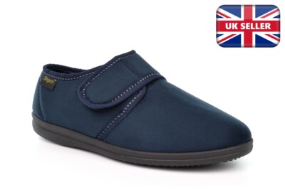 Mens Slippers Carpet Memory Foam Touch Fastening Extra Large Size