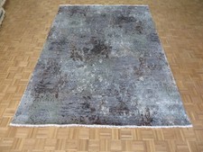 8'10 X 12'3 Hand Knotted Sky Blue Modern Abstract Tibetan Oriental Rug G4325