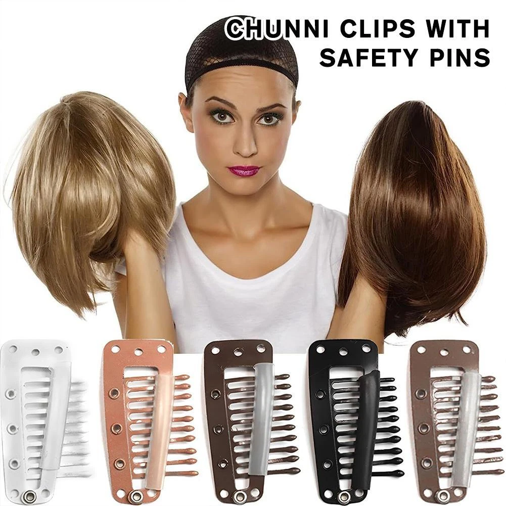 10Pcs Strong Chunni Clips Wig Hair Extension Hair Clip NEW