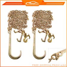 2pcs G70 516x10 Tow Chain Long Shank J Hook W R T J Grab Towing Hook 2pcs G70 516x10 Tow Chain Long Shank J Hook W R T J Grab Towing Hook
